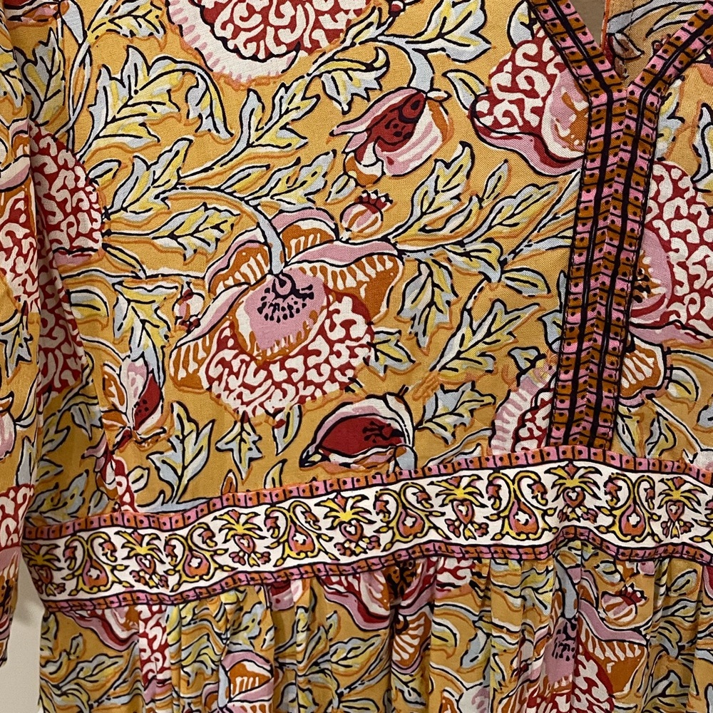 ba&sh NWT Valley Floral Maxi Dress in Yellow and Pink Boho Cottagecore - Picture 12 of 14